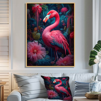 «Tropical Flamingo Grace III - Flamingo», reproduction d'art sur toile
