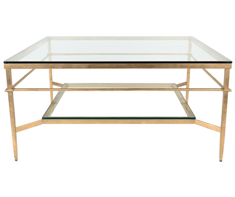 Vera Glass Coffee Table, Gold