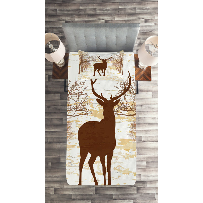 Rustic Polyester Coverlet, Twin Bedspread + 1 Sham