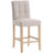 Modern Counter Height Bar Stool With Back, 25.2'' Seat Height Beige Linen Upholstered Solid Wood Bar Stools For Home Bar Kitchen Island