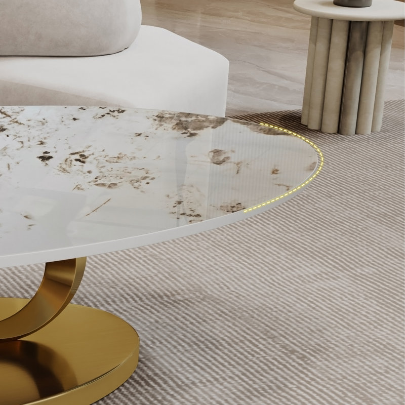 Table basse moderne en faux marbre