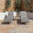 80" Patio Wicker Chaise Lounge Chairs Set Of 2, Outdoor Rattan Reclining Lounge Chair W/ Rolling Wheels & Pull-out Side Table, Adjustable Backrest, Ergonomic Wave Design For Poolside, Deck, Grey-1912144488