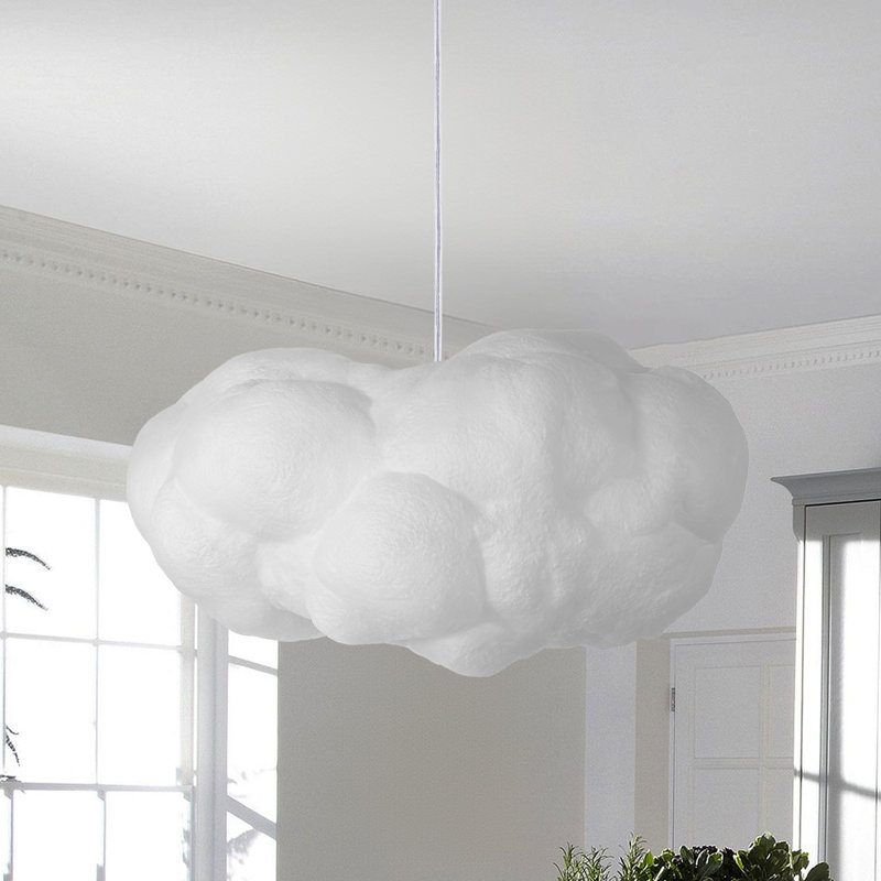 1 - Light Natural Drum Pendant, 25cm H x 60cm W x 60cm D
