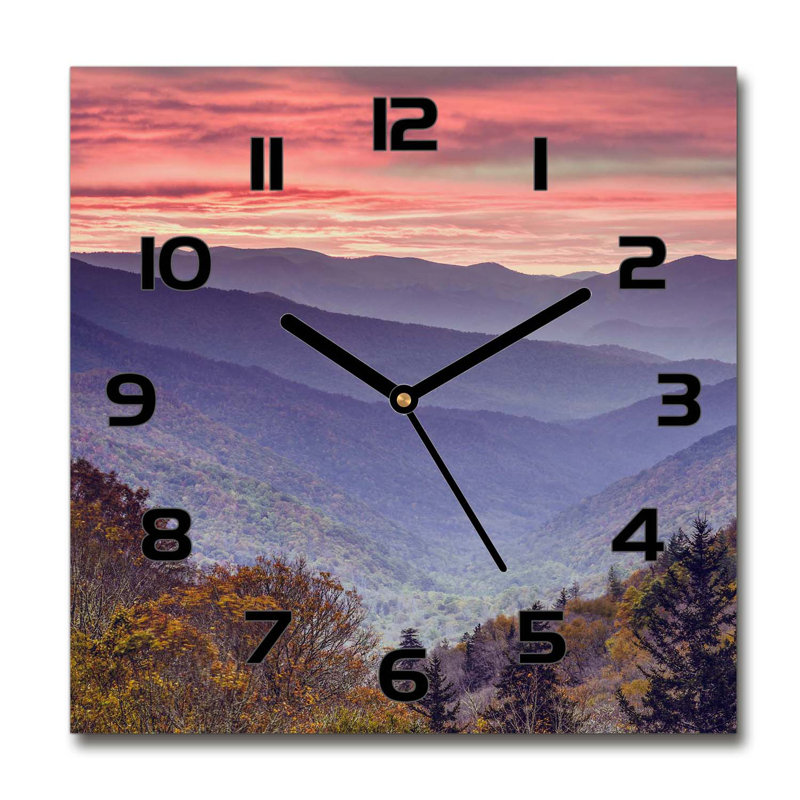 Hervin Glass Wall Clock, Black/Blue/Red