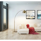 Alrigo Led Arched Floor Lamp With Dimmer, 80" Antiqued Brass