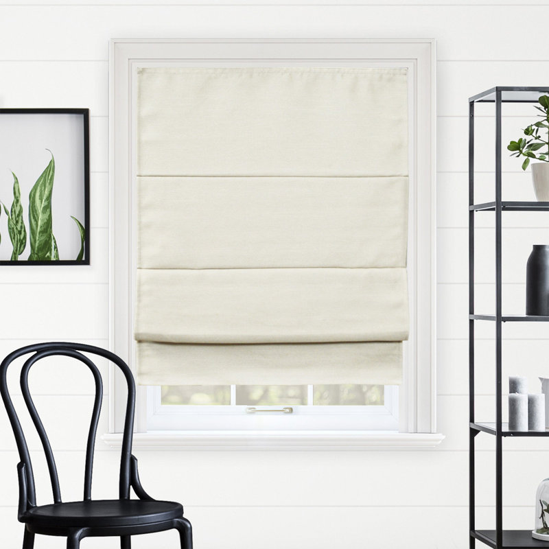 Blackout Roman Shade, Cream, 47"W X 64"L