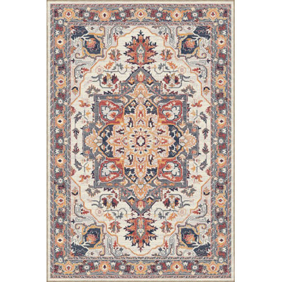Floral Pattern Traditional Woven Base Machine Washable Area Rug