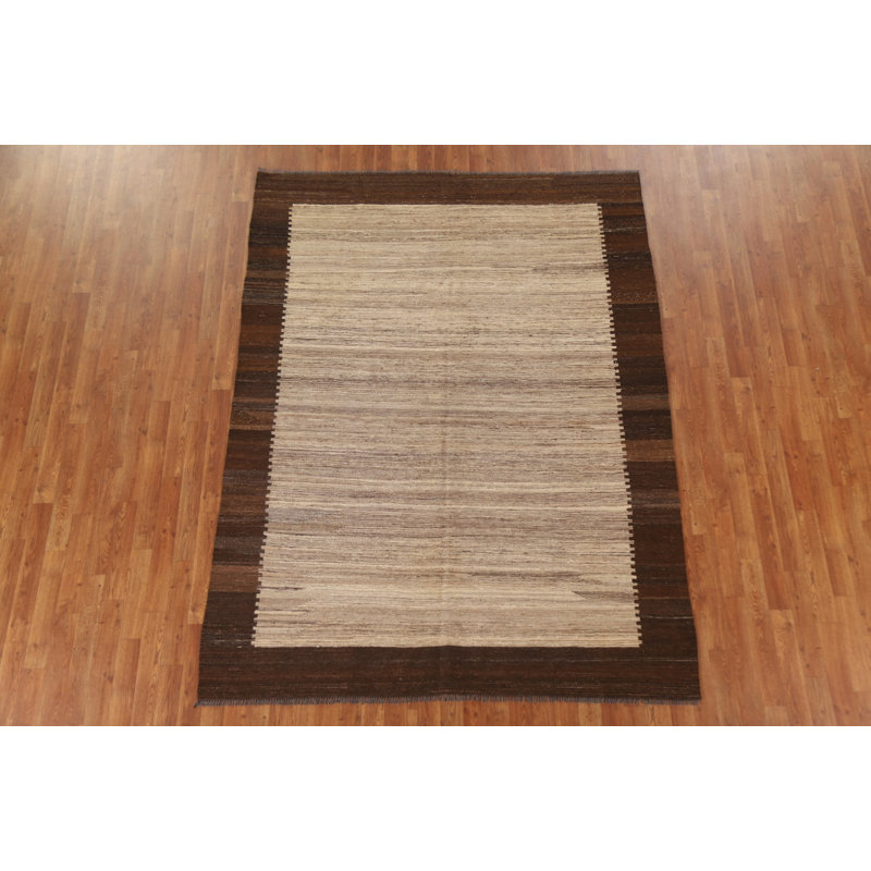 Modern Wool Kilim Oriental Area Rug 6x8