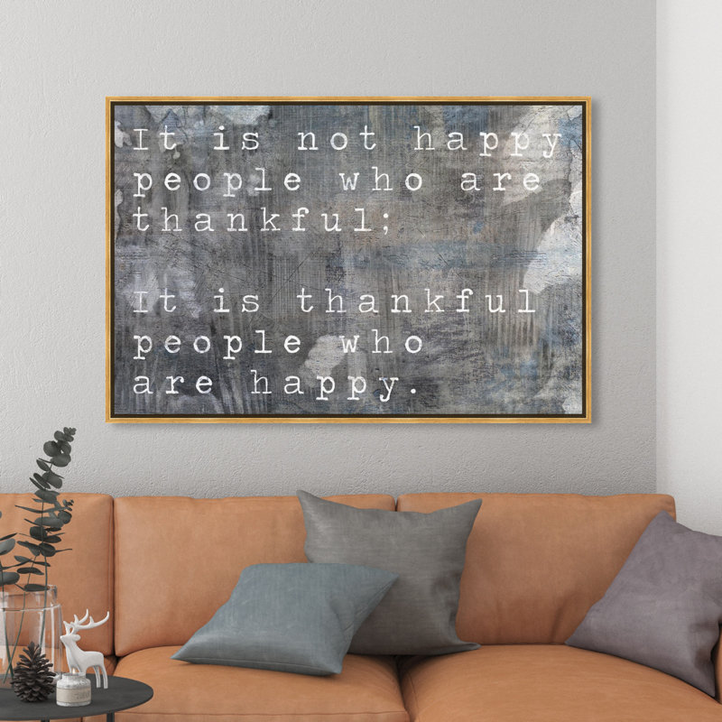 Typographie et citations «Happy People Inspirational Quotes and Sayings», reproduction d'impression, H 36 po x l 24 po