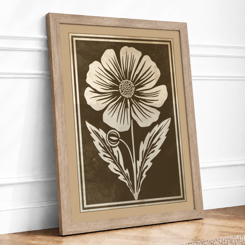 Single Stem In Gold Botanical - Print, A1 - 84.1 x 59.4 cm, Oak