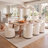 Upholstered Kitchen & Dining Room Barrel Chair, Mid Century Modern Round Velvet Dining Chair, 360 Degree Swivel Comfy Armless Accent Makeup Vanity Side Chair for Bedroom Living Room-1720828868-1726629062