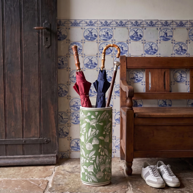 Chadwicks Ceramic Umbrella Stand, Green
