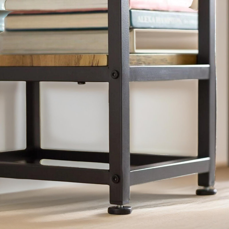 110Cm Rustic 3 Tier Console Table with Storage Shelves Living Room Entryway Hallway