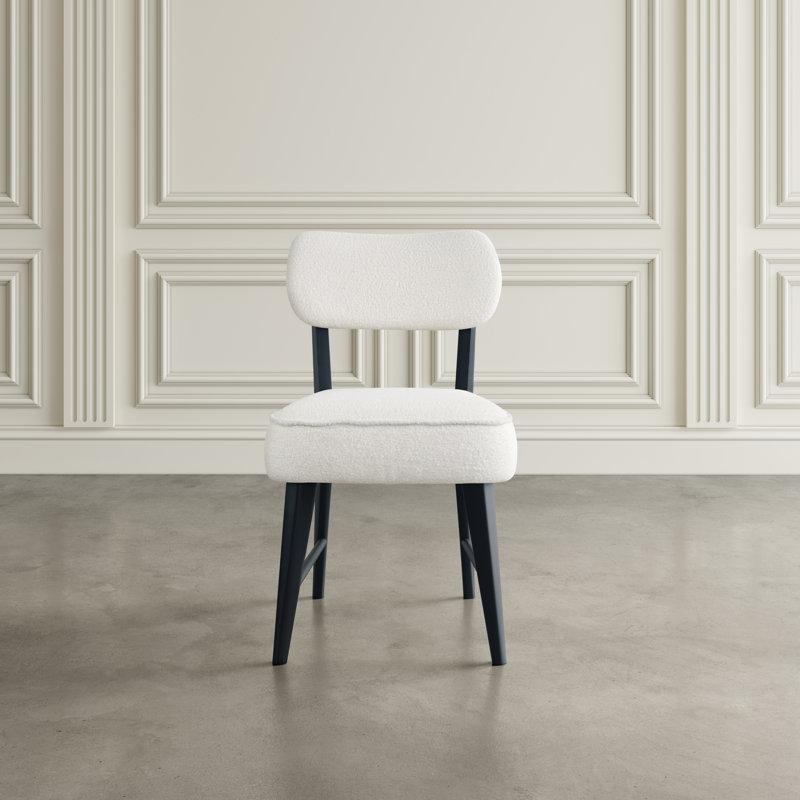 Donavan Mid-Century Modern Boucle Upholstery Dining Chair, Black