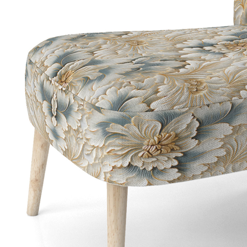 Beige Frosty Drift Expérience - Chaise d'appoint rembourrée moderne, chaise d'appoint à texture de marbre