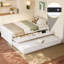 Lit plateforme avec lit gigogne et 2 tiroirs, fabrication en bois massif, multiprise-748595419-748595421