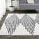 Collenn Diamond Stripe Geometric Shag White/Gray Rug