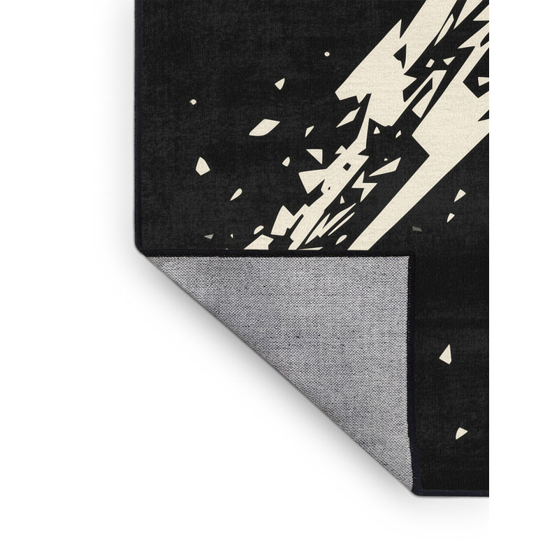 Tapis abstrait gris délavé à la machine Ulster Ragnarok, 4 x 6