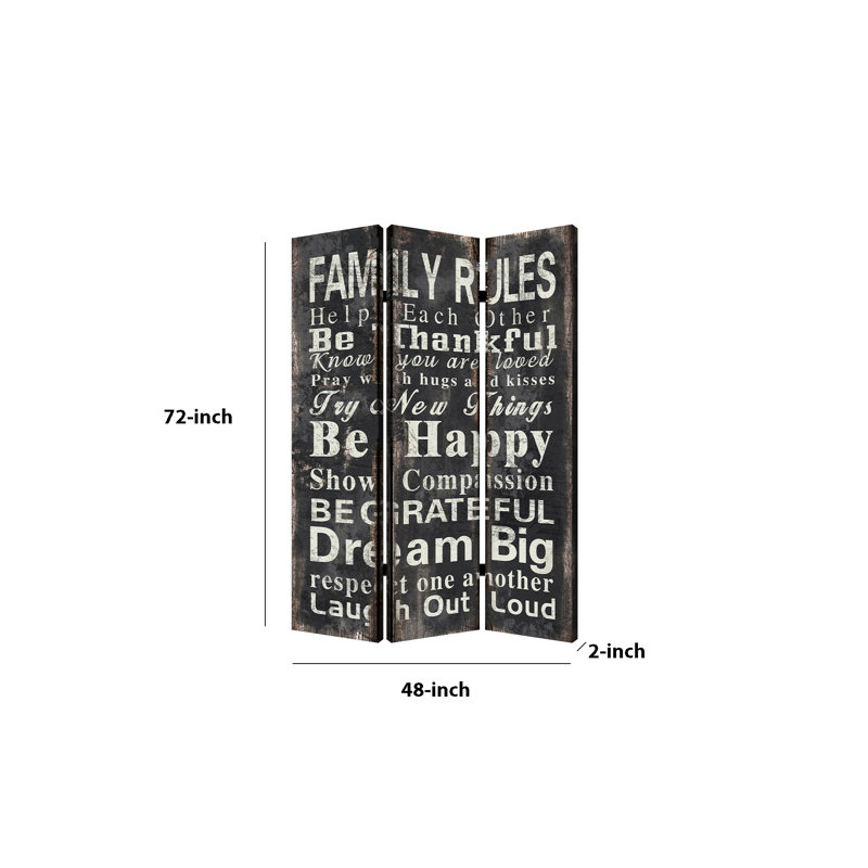 Paravent pliable 3 panneaux 48 "Owings