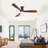 52 Inch Modern Ceiling Fans With Lights,  3 Color Dimmable LED, 3 Solide Wood Blades Ceiling Fan With Remote Control Reversible DC Motor