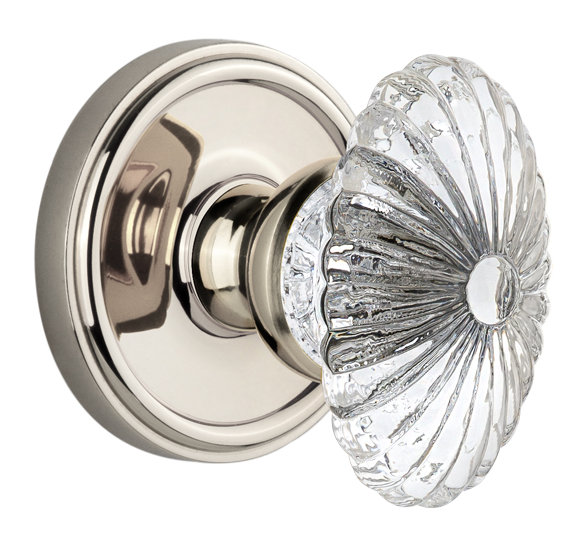 Double porte-clés en cristal bourgogne Grandeur Georgetown, Nickel poli