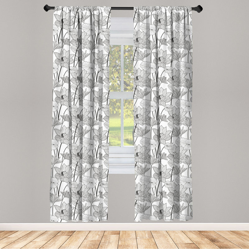 Panneaux de rideaux semi-transparents avec passe-tringle, 28 po x 63 po