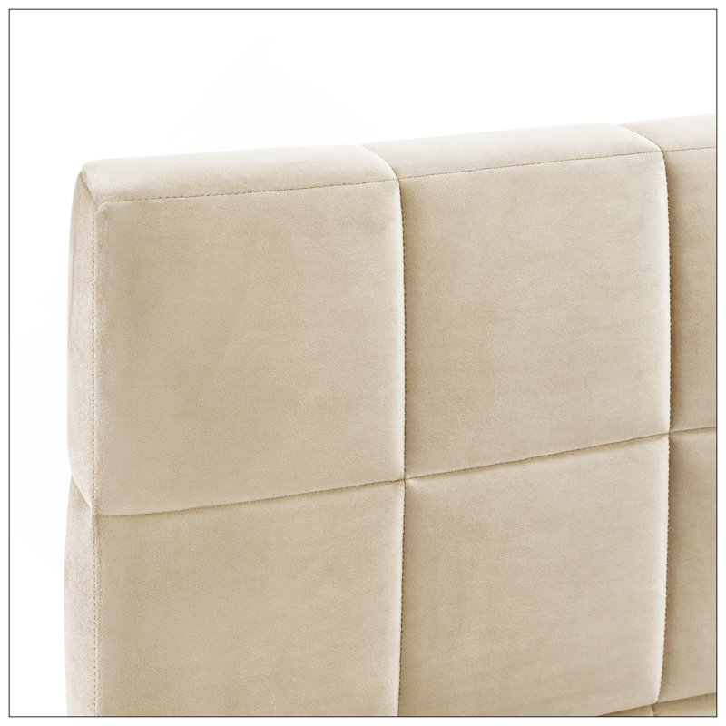 Full Size Upholstered Daybed/Sofa Bed Frame-Beige, Velvet