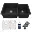 Ensemble d'évier de cuisine à double cuve 60/40 Karran Quartz 32 po x 21-1 / 4 po-54821681