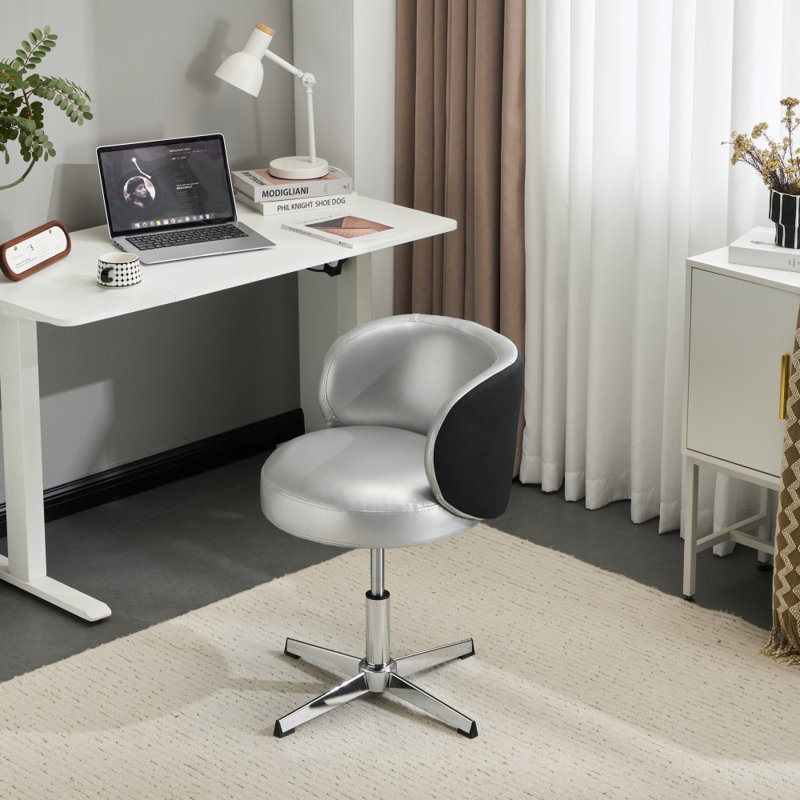 Chaise de bureau Pu Modern, Argent argent