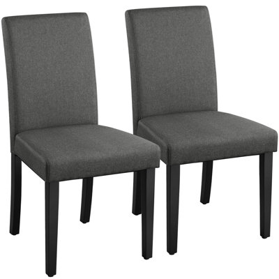 Fabric Upholstered Dining Chairs with Solid Wood Legs by Winston Porter