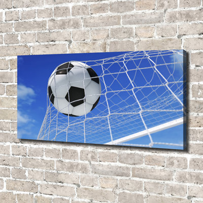 Ball In The Goal - Wrapped Canvas Print