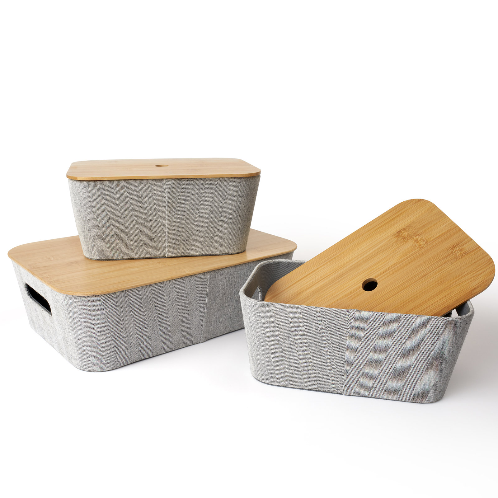 Urban Decorative Bin - Set of 3, Gray