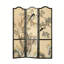 Paravent vintage en bois massif noir et doré