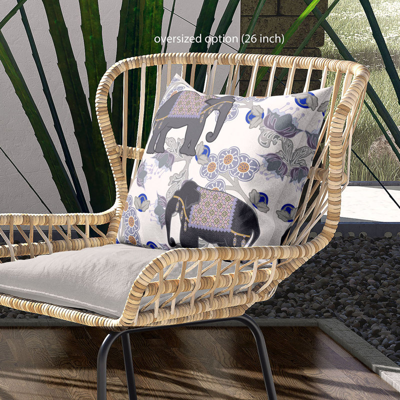Housse et insert de coussin décoratif en polyester, 18 po x 18 po, Noir / Bleu