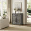 Chevron Accent Cabinet with Drawer & Adjustable Shelf-396151816