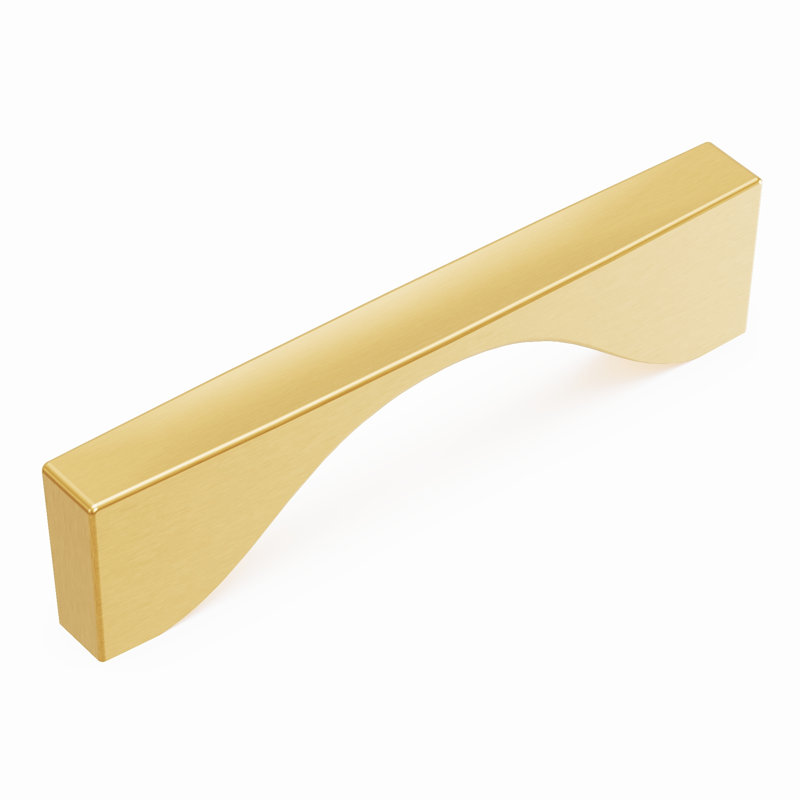 Channel Bar / Handle Pull, 3 3/4", Brushed Golden Brass