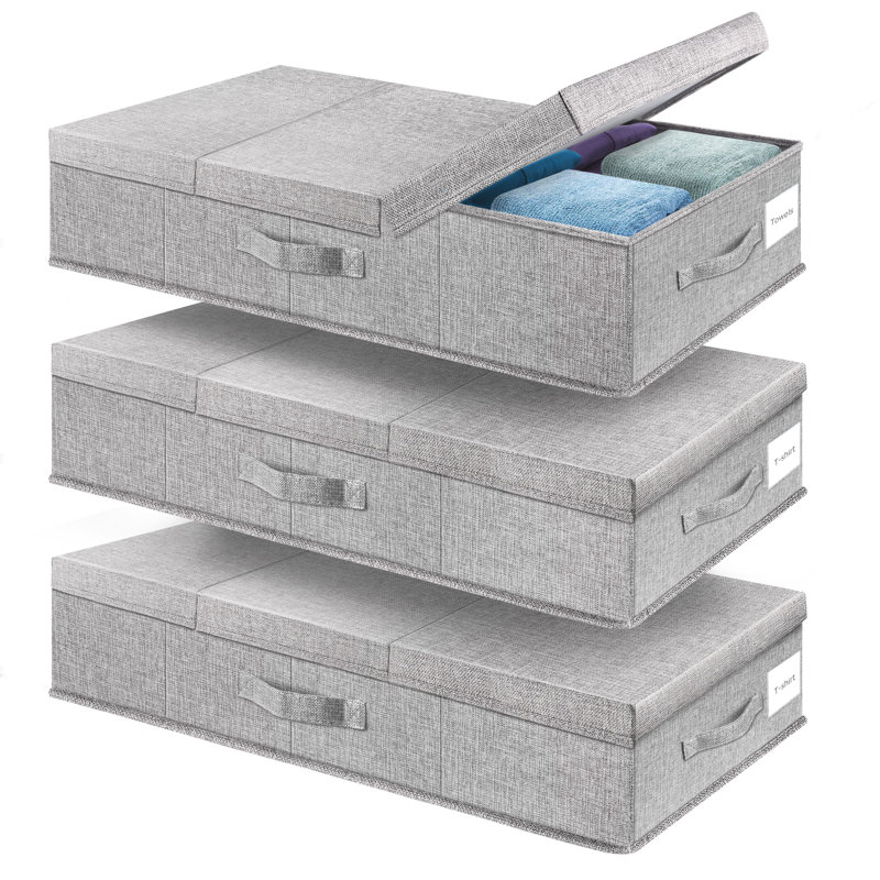 Underbed Storage Containers 3 Pack, Large Under Bed Storage Bins With Lids, Foldable Sturdy Under The Bed Storage Drawer