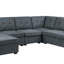Canapé modulaire en tissu tissé 7 places avec repose-pieds