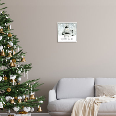 «Christmas Is Joy Snowman», impression encadrée sur bois par Carol Robinson