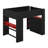 Full Size Wood Bunk Bed With Height-Adjustable Desk,Wardrobe And RGB Light-118155889