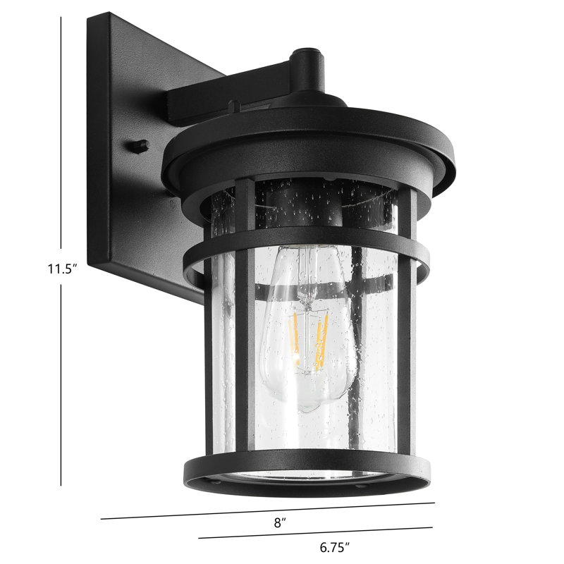 Elegant Black Metal Outdoor Wall Lantern with Clear Glass Shade