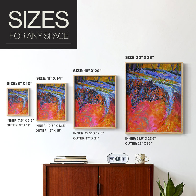 «Vibrant Flow I», reproduction encadrée - bois massif, H 15 po x l 12 po