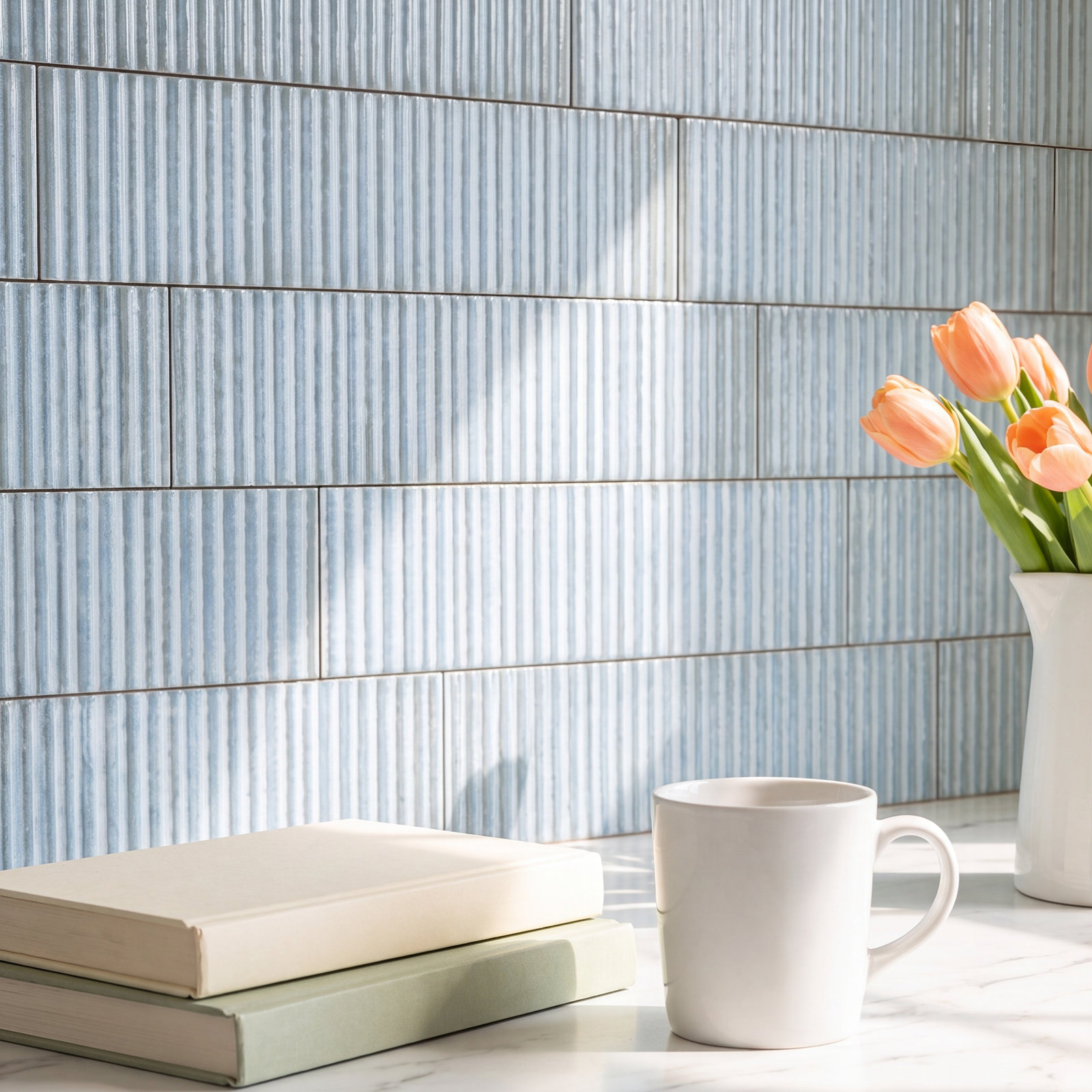 Soldeu 3" x 12" Ceramic Subway Tile, Aqua Blue