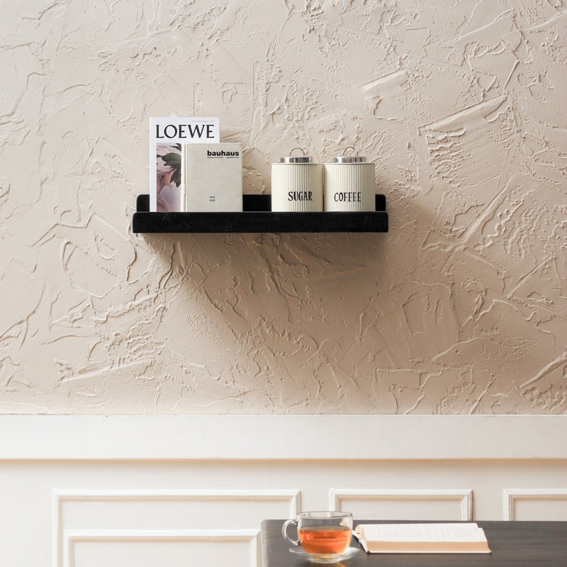 Roblero Solid Wood Wall Mounted Shelf, 9cm H x 61cm W x 18.5cm D