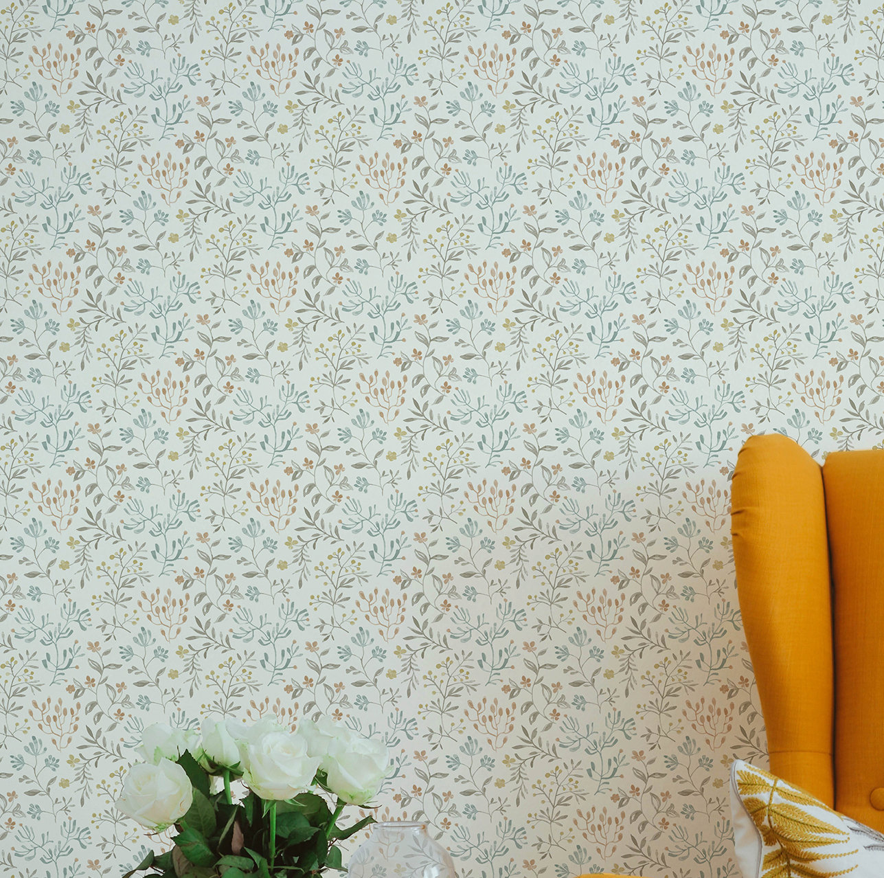 Siren Prepasted Floral Wallpaper, Multicolor