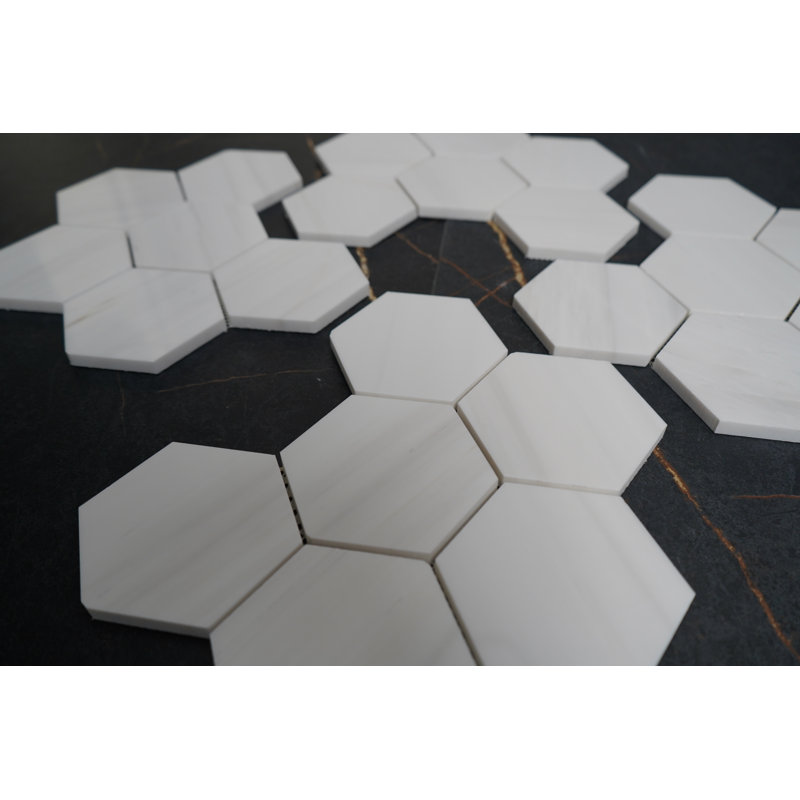 Bianco Dolomite 4 "hexagonal brillant