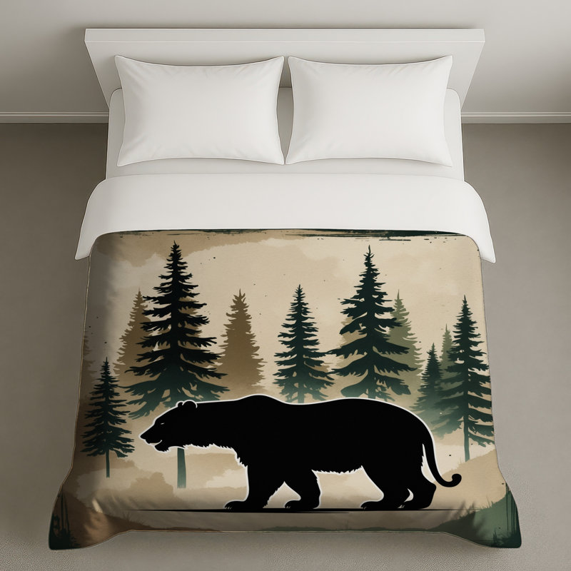 Housses de couette ours en forêt, Lit simple