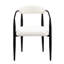 Chaises de salle à manger de style Mid-Century moderne (2), dossier arrondi et pieds en métal pour 2 cuisines élégantes, fer