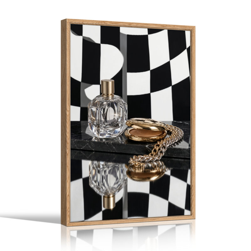 «Chequered Reflection», ensemble de 1 reproduction d'art sur toile, Natural, H 24 po x l 18 po