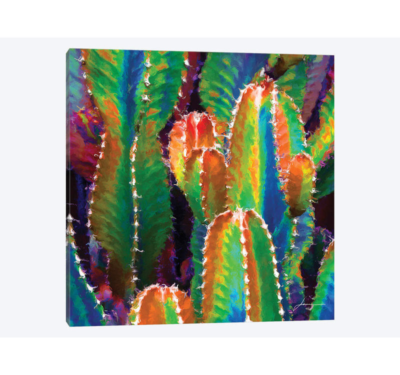 «Neon Desert II» par James Burghardt, impression sur toile tendue, H 12 po x l 12 po x P 0,75 po, Toile tendue, Pas de tapis